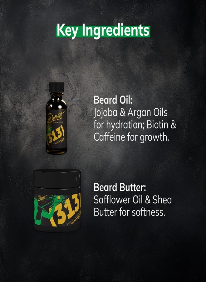 Detroit Grooming Co. Beard Oil & Beard Butter Bundle - 313 (Vanilla & Amber Scent) - Beard Hydration Set with Vitamin E & Sunflower Oil - Image 5