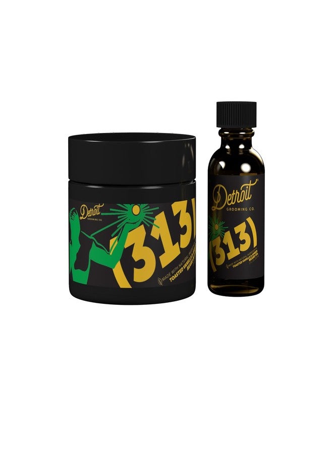 Detroit Grooming Co. Beard Oil & Beard Butter Bundle - 313 (Vanilla & Amber Scent) - Beard Hydration Set with Vitamin E & Sunflower Oil - Image 1