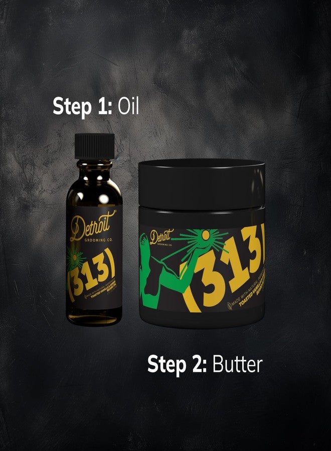 Detroit Grooming Co. Beard Oil & Beard Butter Bundle - 313 (Vanilla & Amber Scent) - Beard Hydration Set with Vitamin E & Sunflower Oil - Image 4
