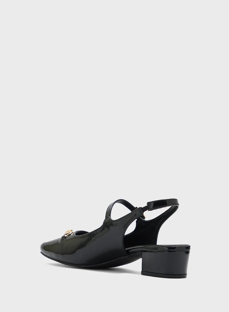 ELLA Horse Bit Buckle Mary Jane Sling Back Pump