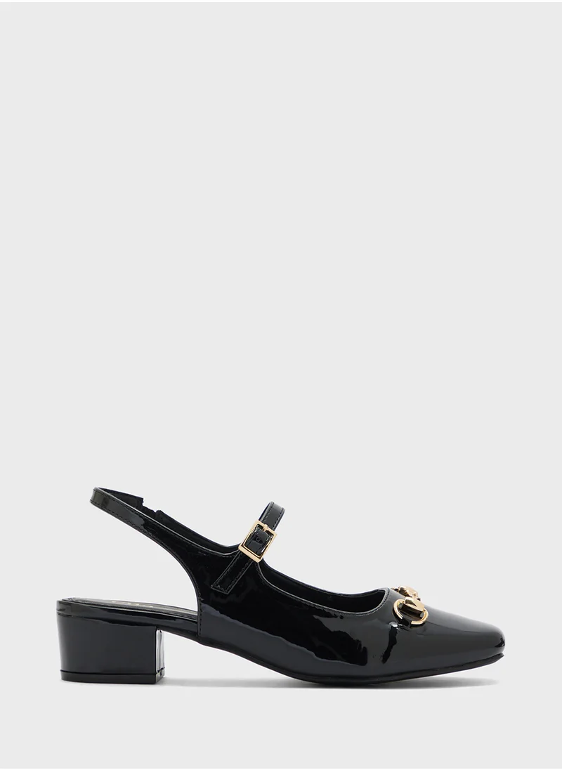 ايلا Horse Bit Buckle Mary Jane Sling Back Pump