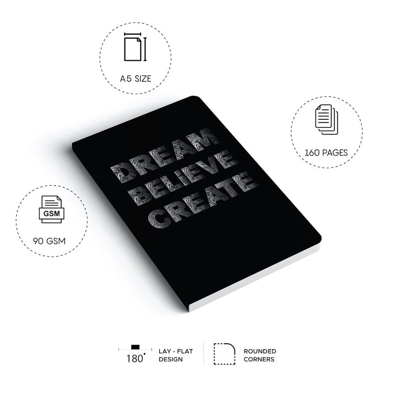 FACTOR NOTES دفتر A5: مخطط | 90 جرام | 160 صفحة (احلم وآمن) - Image 3