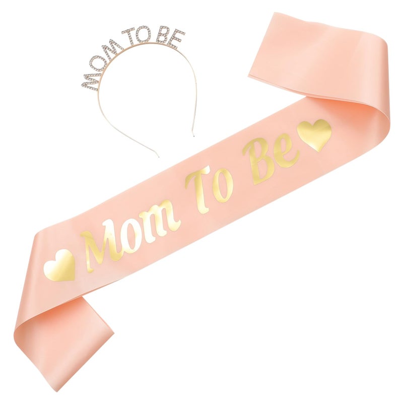 Maternity Photo Shoot Sash Headband Set Elegant Shower Props Gender Reveal Accessories - Image 2