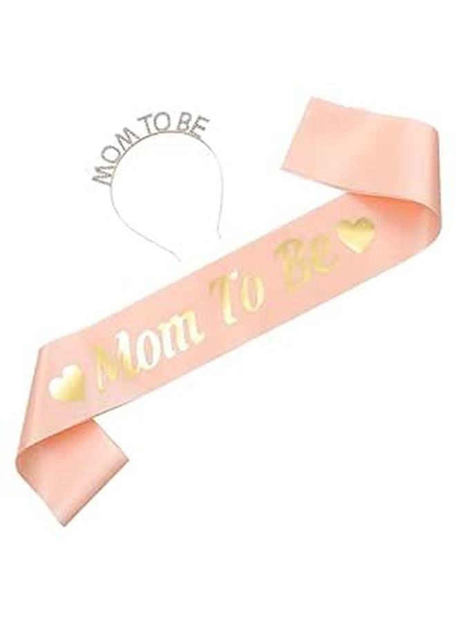 Maternity Photo Shoot Sash Headband Set Elegant Shower Props Gender Reveal Accessories - Image 1