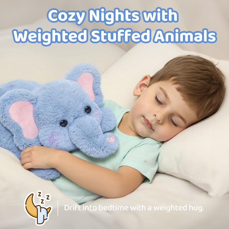 Mewaii Weighted Stuffed Animals with Microwavable Heating Pad - 5lb Adjustable  Heatable & Coolable Elephant Plush for Realistic Hug  Removable Inner Pad  Perfect Plush Gift for Kids Adults (23 Inch) - Image 4