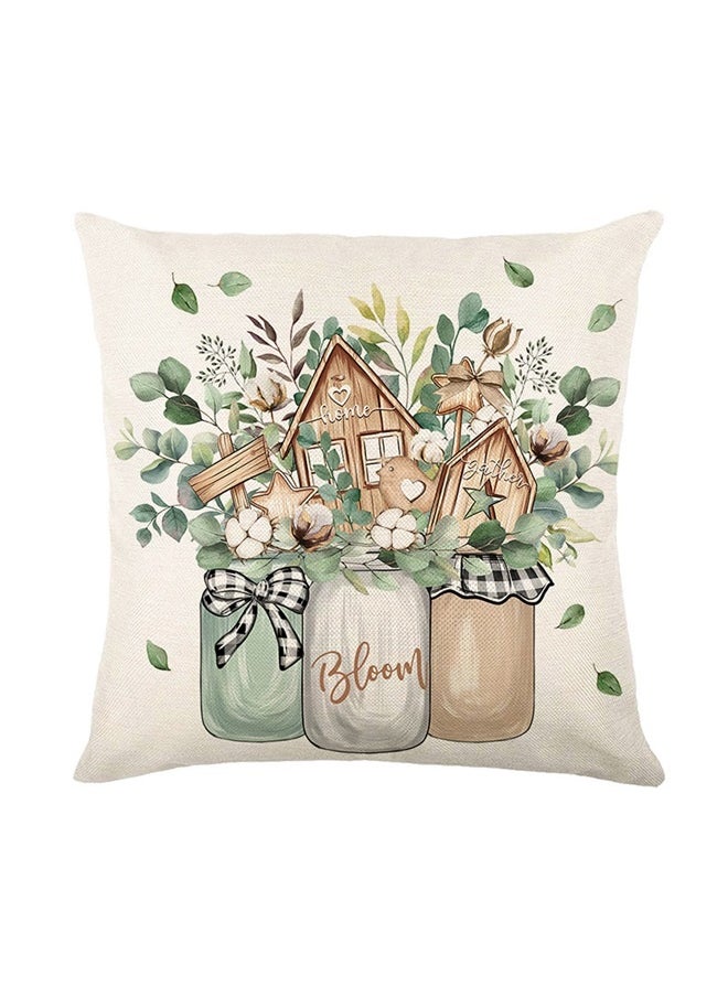 yongsheng Farmhouse Spring Throw Pillows 45*45cm Pillow Cover Set of 4, Colorful Plaid Bless Our Sweet Home Cottage Springtime Seasonal Decorations  - Image 5