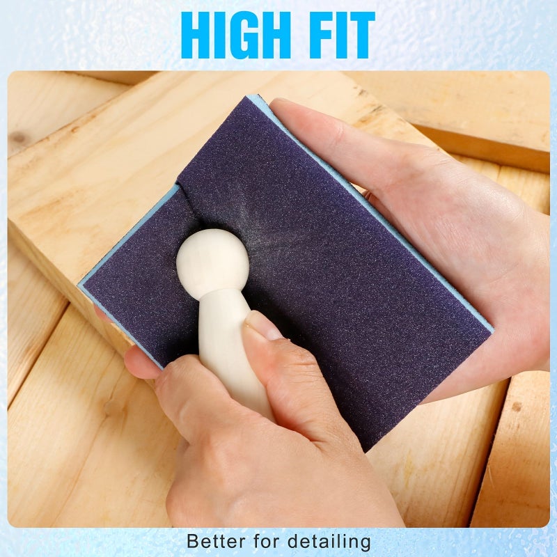5Pcs Sanding Sponges 60 to 320 Grit Wet Dry for Wood Metal Plastic Paint - Image 1