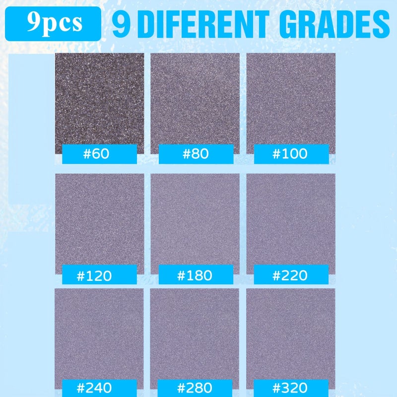 5Pcs Sanding Sponges 60 to 320 Grit Wet Dry for Wood Metal Plastic Paint - Image 4