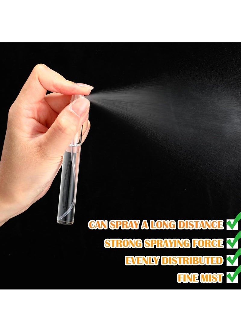 Home zone 10pcs Empty Mini Glass Spray Bottles with 4 Funnels, 4 Perfume Dispensers and 2 Refillable Droppers for Travel, Essential Oils, Perfume (10ml)  - Image 3