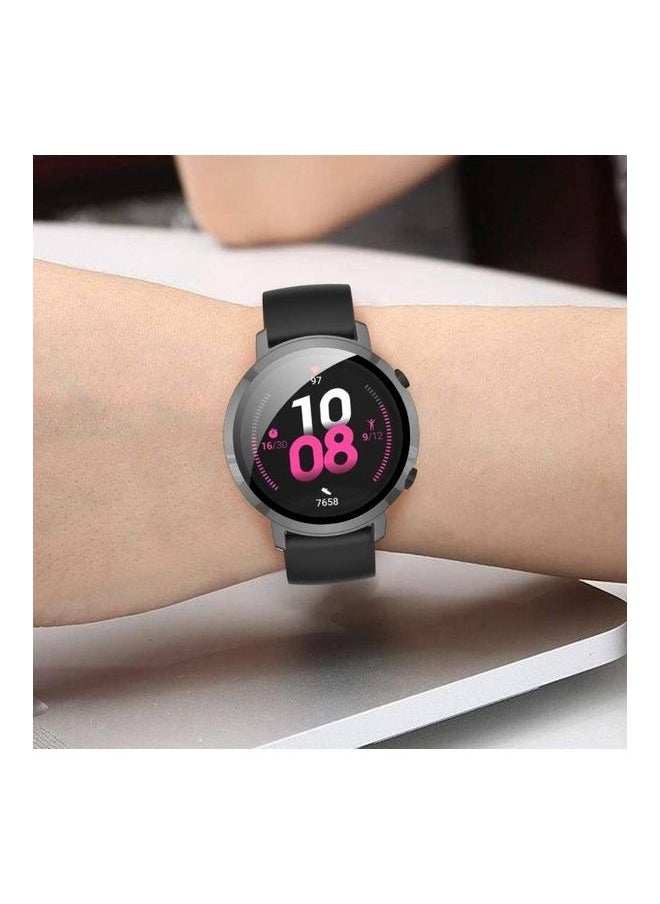 2 in 1 Tempered Glass Screen Protector + Fully Plating PC Case For Huawei Watch GT2 42mm Grey