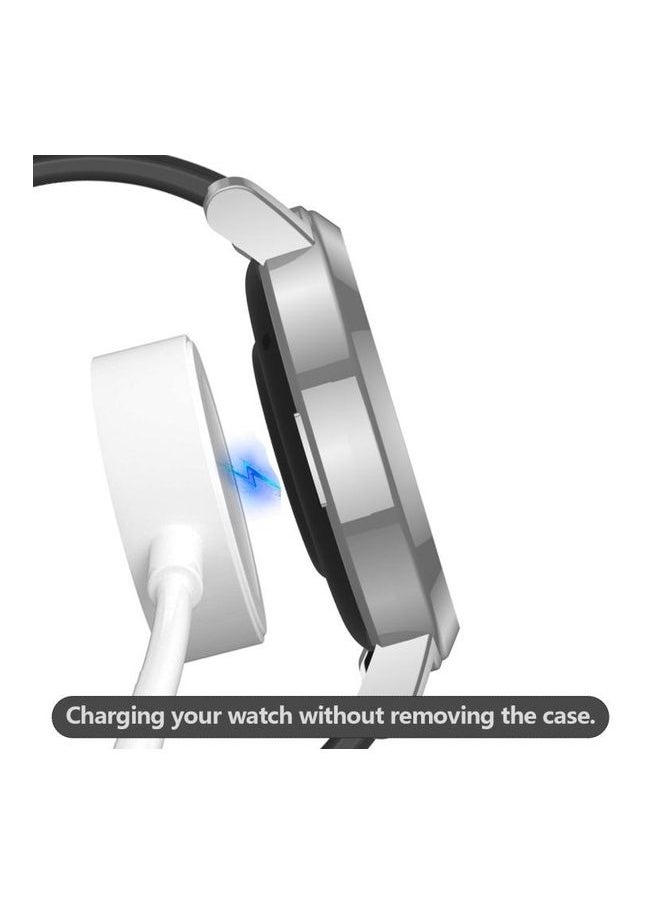2 in 1 Tempered Glass Screen Protector + Fully Plating PC Case For Huawei Watch GT2 42mm Grey