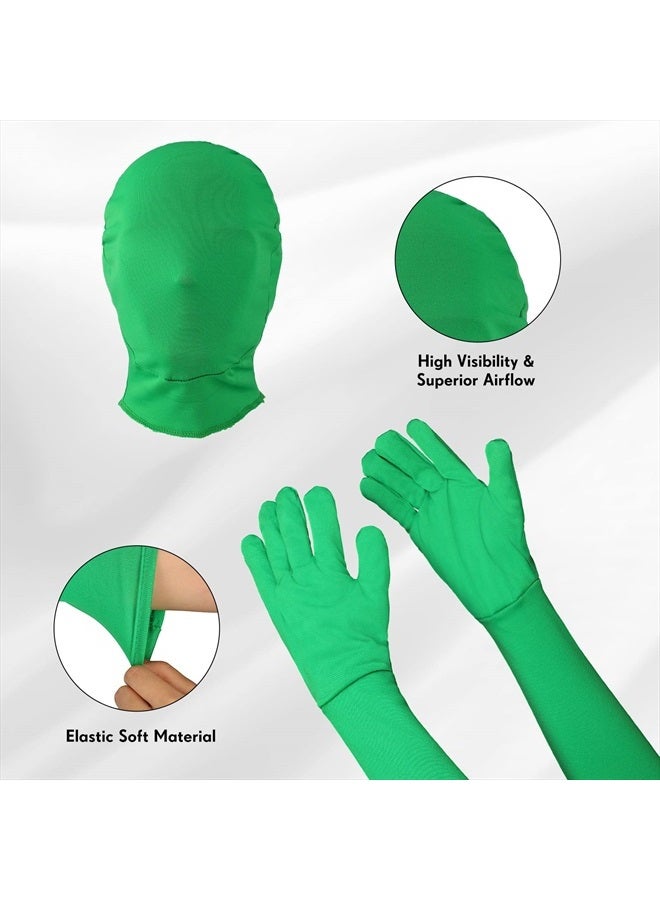 Foaincore Chromakey Green Screen Gloves Hood Chroma Key Glove and Hood Invisible Effects Background Chroma Keying for Green Screen Photography Photo Video Film Make - Image 4