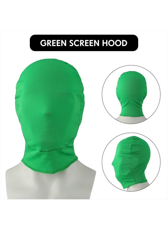 Foaincore Chromakey Green Screen Gloves Hood Chroma Key Glove and Hood Invisible Effects Background Chroma Keying for Green Screen Photography Photo Video Film Make - Image 2