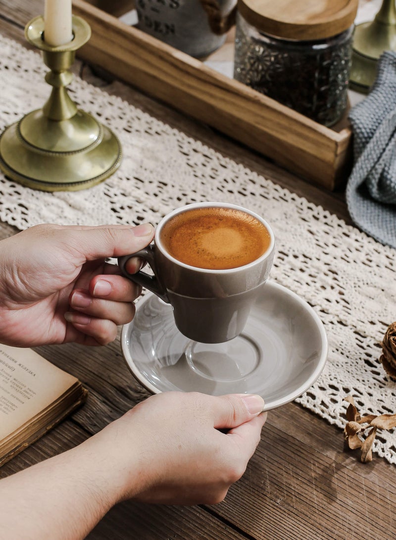 Shuer Ceramic Coffee Cup, Espresso Coffee Cup，Cup and Saucer Set Suitable for Home Office Restaurant Gifts Garden Party Home Afternoon Tea Set - Image 3