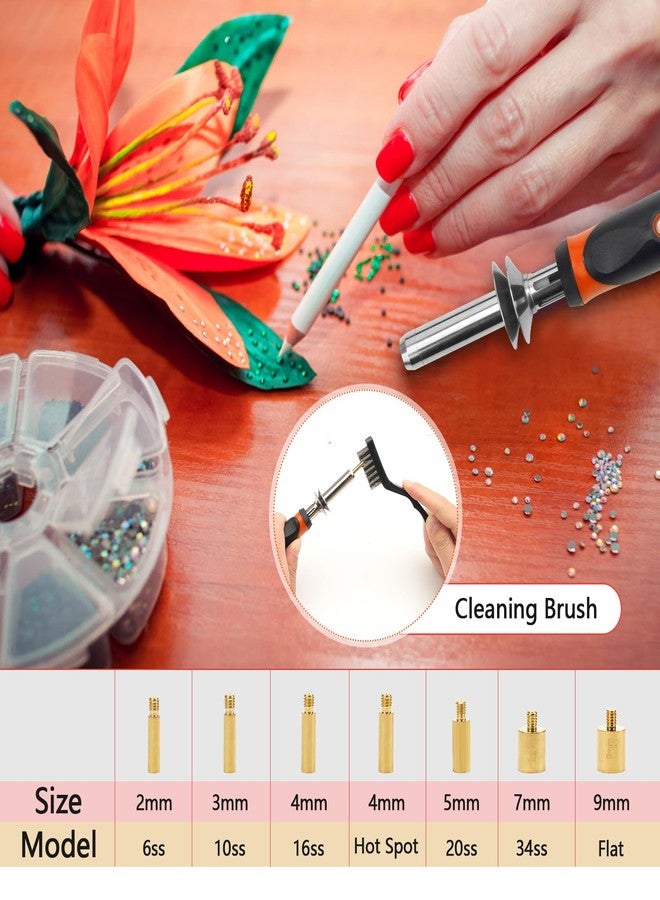 Catcan Hotfix Rhinestone Applicator Tool, Bedazzler Kit with Rhinestones for Clothing, Hotfix Rhinestones Kit with 2 Boxes AB Crystal Rhinestones, 7 Tips, Tweezers, Jewel Picker, Trays, DIY for Crafts - Image 4