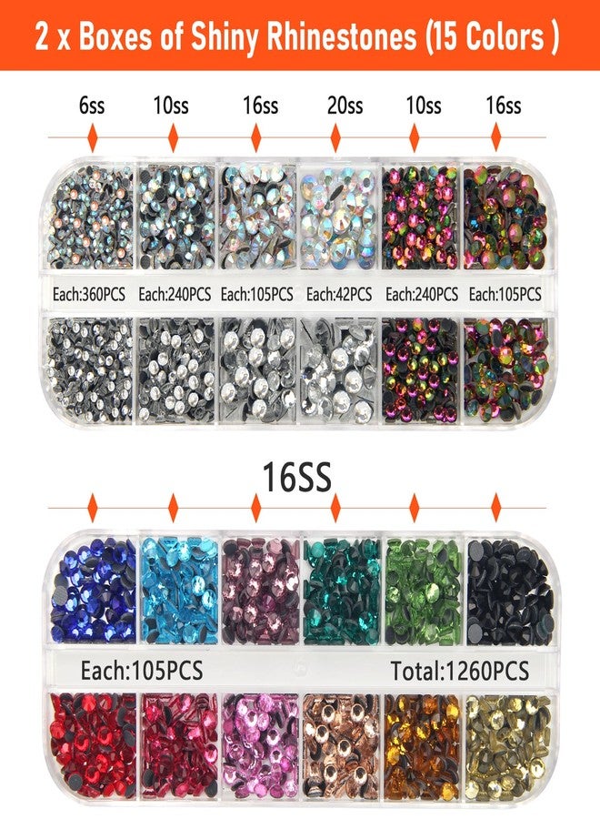 Catcan Hotfix Rhinestone Applicator Tool, Bedazzler Kit with Rhinestones for Clothing, Hotfix Rhinestones Kit with 2 Boxes AB Crystal Rhinestones, 7 Tips, Tweezers, Jewel Picker, Trays, DIY for Crafts - Image 5