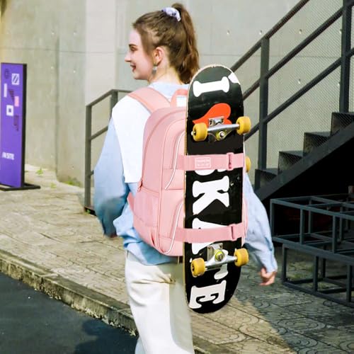 HPJGD 3PCS Girls Backpack 17 Water Resistant School Bag with Lunch Box Cute Pink Bookbag Set for Women College Teenagers High Middle Elementary - Image 3