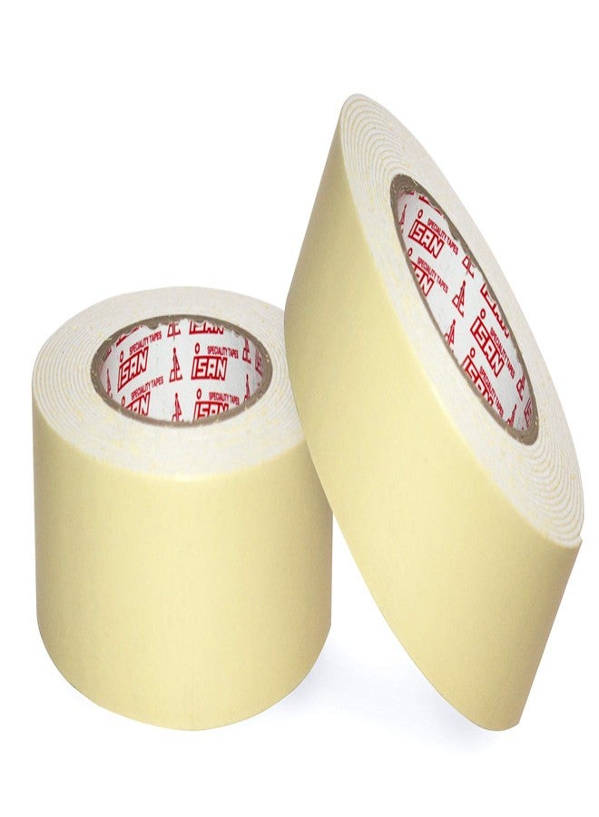 ISAN® Double Sided White Foam Tape, Mounting Tape Heavy Duty, Strong Adhesive, Weatherproof for DIY Craft, Cushioning, Padding, Home Office Décor 48mm (2" Approx) x 5m Set of 2 Pcs. - Image 1