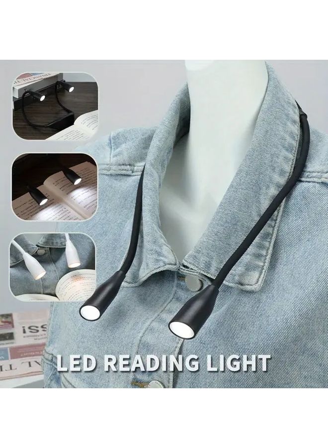 ضوء قراءة أبيض قابل للتثبيت على الكتاب، يعمل بالبطارية، محمول بتقنية LED، قابل لتعديل الزاوية ومرن الرقبة، ضوء قراءة بدون استخدام اليدين للسرير والأريكة والمكتب والسفر والحرف اليدوية والحياكة. - Image 1