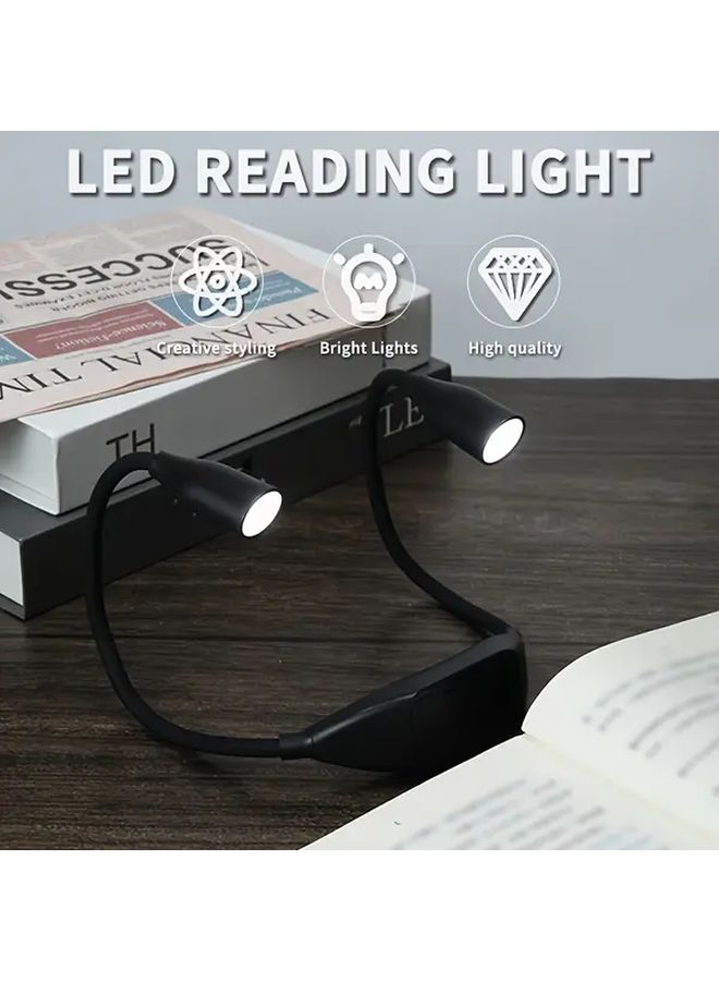 ضوء قراءة أبيض قابل للتثبيت على الكتاب، يعمل بالبطارية، محمول بتقنية LED، قابل لتعديل الزاوية ومرن الرقبة، ضوء قراءة بدون استخدام اليدين للسرير والأريكة والمكتب والسفر والحرف اليدوية والحياكة. - Image 5