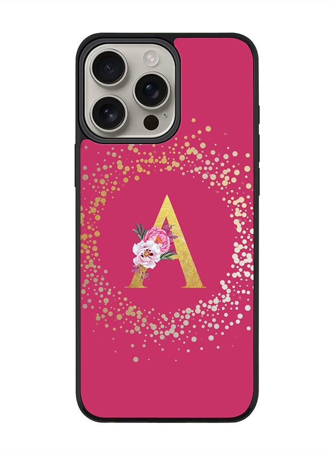 Stylizedd غطاء آيفون 16 برو ماكس [متوافق مع MagSafe] غطاء مغناطيسي نحيف لآيفون 16 برو ماكس - مونوغرام زهور مخصص - أ (وردي غامق) - Image 1