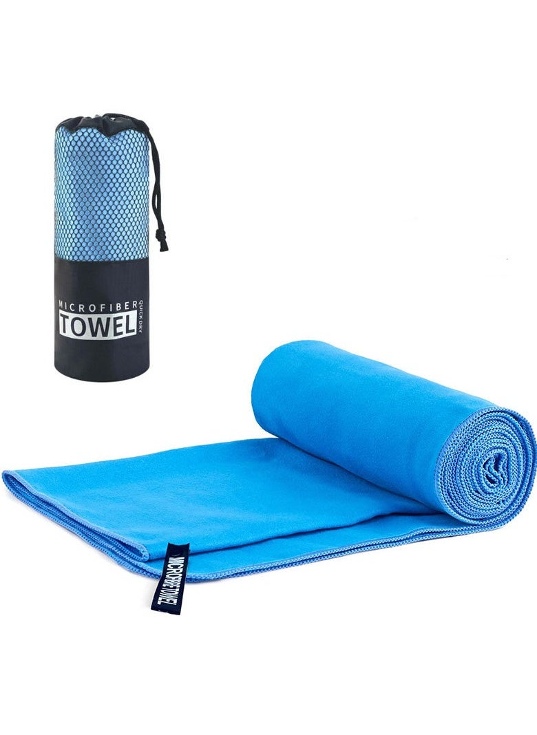 Goolsky 1 Pack Quick Drying Gym Towel 40 x 80CM Soft Microfiber Lightweight Sport Sweat Towel Perfect Travel Camping Towel Super Absorbent Ultra Compact for Gym Sport Yoga Backpacking Beach Swimming, Blue  - Image 1
