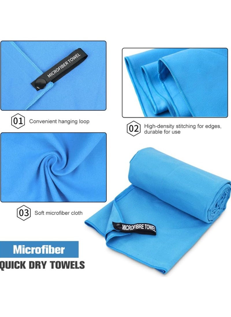Goolsky 1 Pack Quick Drying Gym Towel 40 x 80CM Soft Microfiber Lightweight Sport Sweat Towel Perfect Travel Camping Towel Super Absorbent Ultra Compact for Gym Sport Yoga Backpacking Beach Swimming, Blue  - Image 2