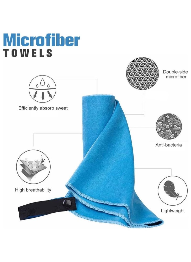Goolsky 1 Pack Quick Drying Gym Towel 40 x 80CM Soft Microfiber Lightweight Sport Sweat Towel Perfect Travel Camping Towel Super Absorbent Ultra Compact for Gym Sport Yoga Backpacking Beach Swimming, Blue  - Image 3