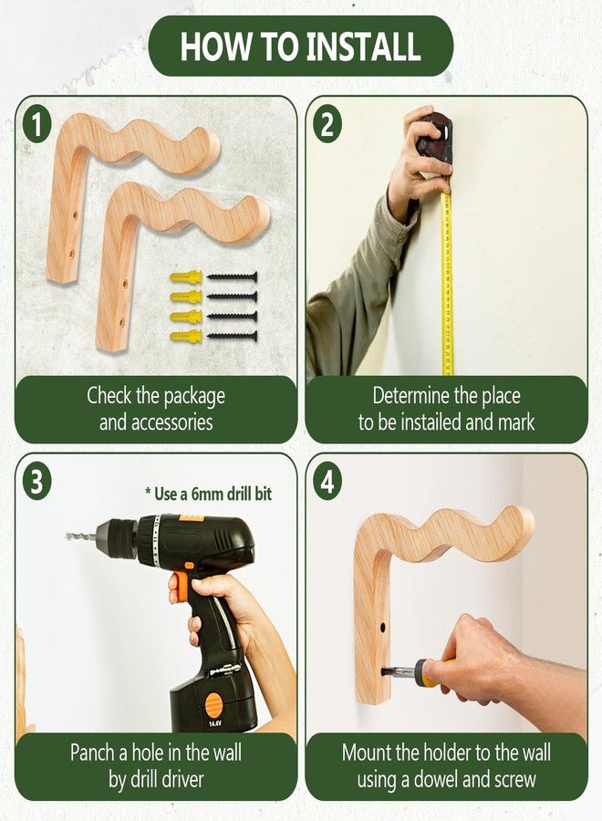 FGSAEOR DSJIFGEW Plant Hangers Outdoor, Hanging Plant Hooks for Indoors, Wave-Shaped Wooden Hanging Baskets for Wall Plant Hooks Heavy Duty for Flower Pots Wind Chimes and Bird Feeders (2-Pack, 6.8-Inch) - Image 4