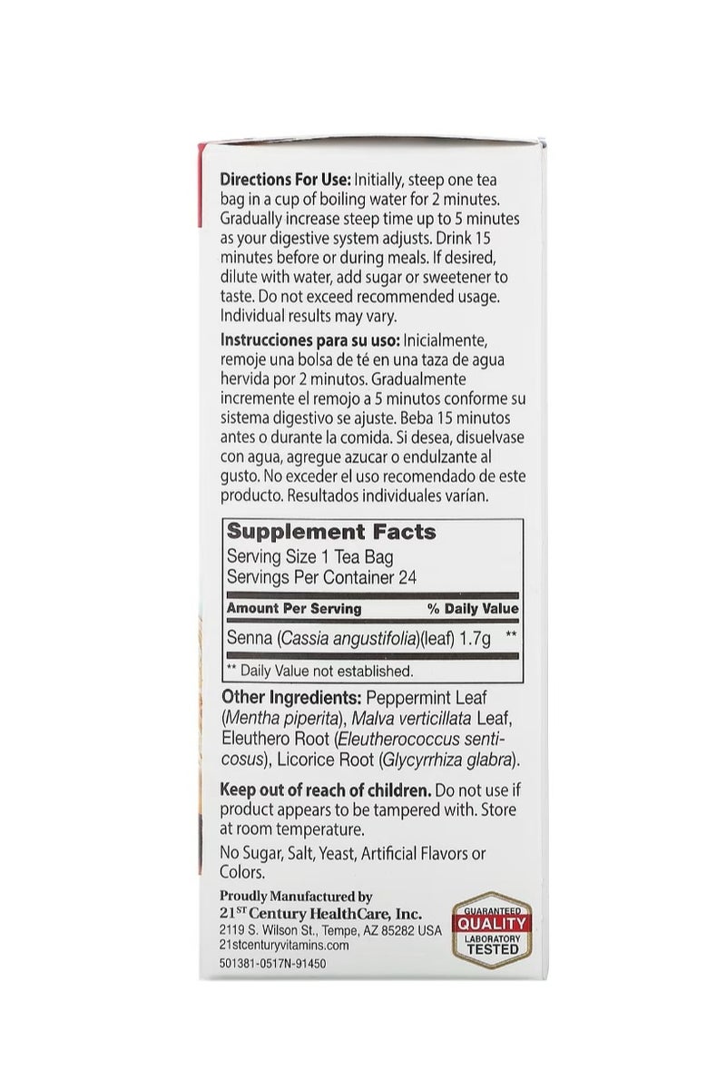 21st Century Herbal Slimming Tea Peppermint Caffeine Free 24 Tea Bags 1.7 oz (48 g) - Image 2