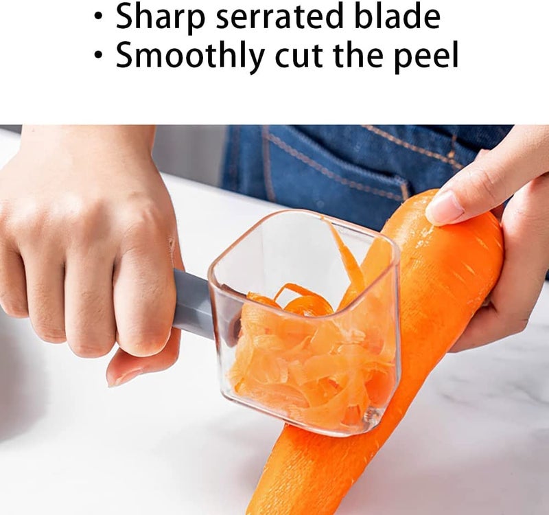 Baskety PP + Stainless Steel Multi-Functional Storage Peeler with Container - Fruit and Vegetable Shredder Slicer - Image 4