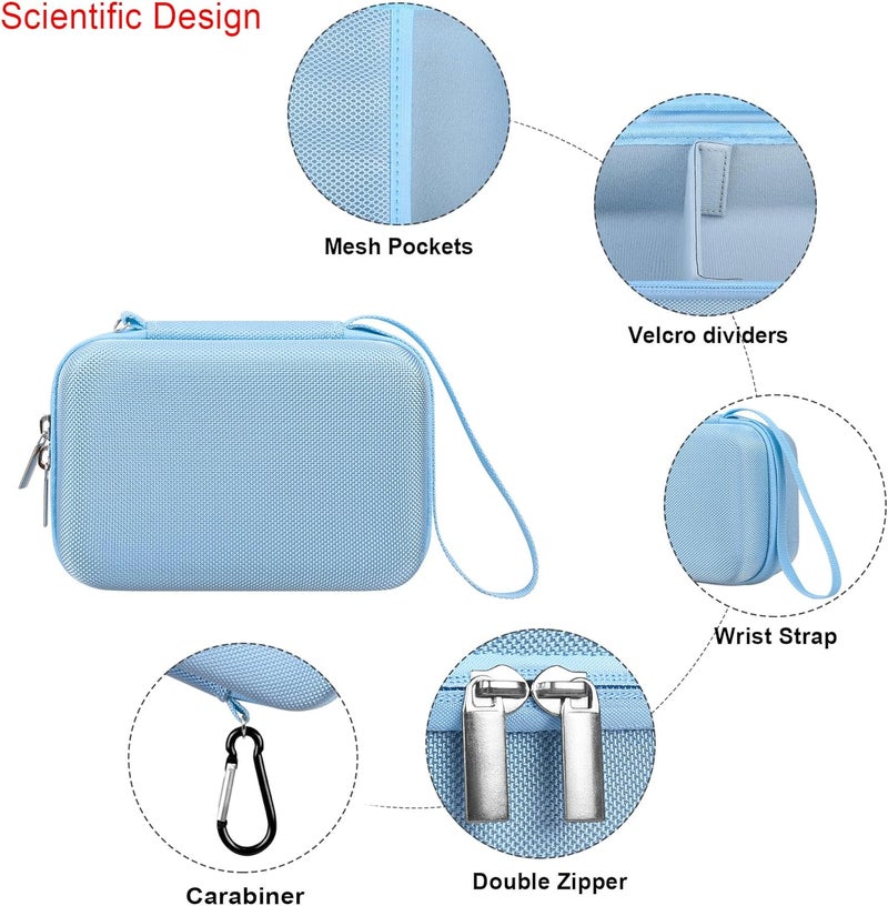 Elonbo Carrying Case for iHealth Track Smart Upper Arm Blood Pressure Monitor Wireless Bluetooth Blood Pressure Monitor Travel Protective Bag Storage Holder Mesh Pocket fits Range Cuff Blue - Image 4