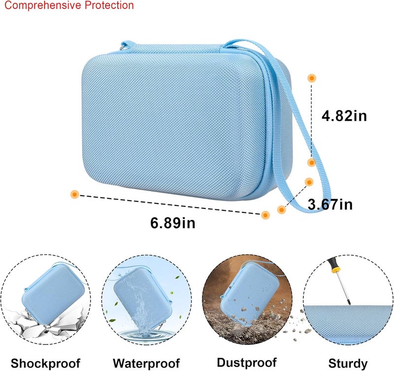 Elonbo Carrying Case for iHealth Track Smart Upper Arm Blood Pressure Monitor Wireless Bluetooth Blood Pressure Monitor Travel Protective Bag Storage Holder Mesh Pocket fits Range Cuff Blue - Image 3