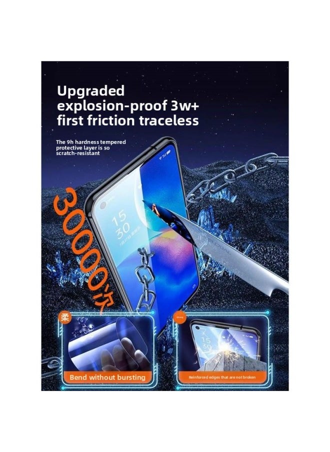 Generic For OppoReno5 Tempered Film Reno6/7/8/4se Full Screen A93R17a2pro Hydraulic A72a5a1a9-Color:Upgraded Full-screen Curved Edge Film 60 Times Explosion-proof 30 Times Anti-fingerprint Ultra-clear 2 Pieces + 16 Gifts * Store Manager-Size:OPPOReno7Pro  - Image 4