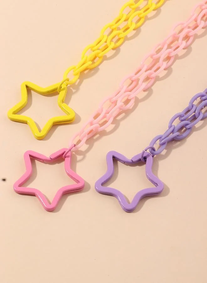 Take Two Take Two 3pcs Girl's Star Pendant Chain Necklace