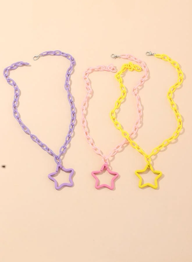 Take Two Take Two 3pcs Girl's Star Pendant Chain Necklace