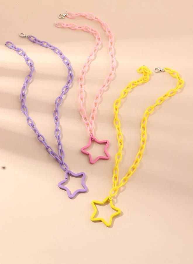 Take Two  Take Two 3pcs Girl's Star Pendant Chain Necklace for Women | Best Price UAE