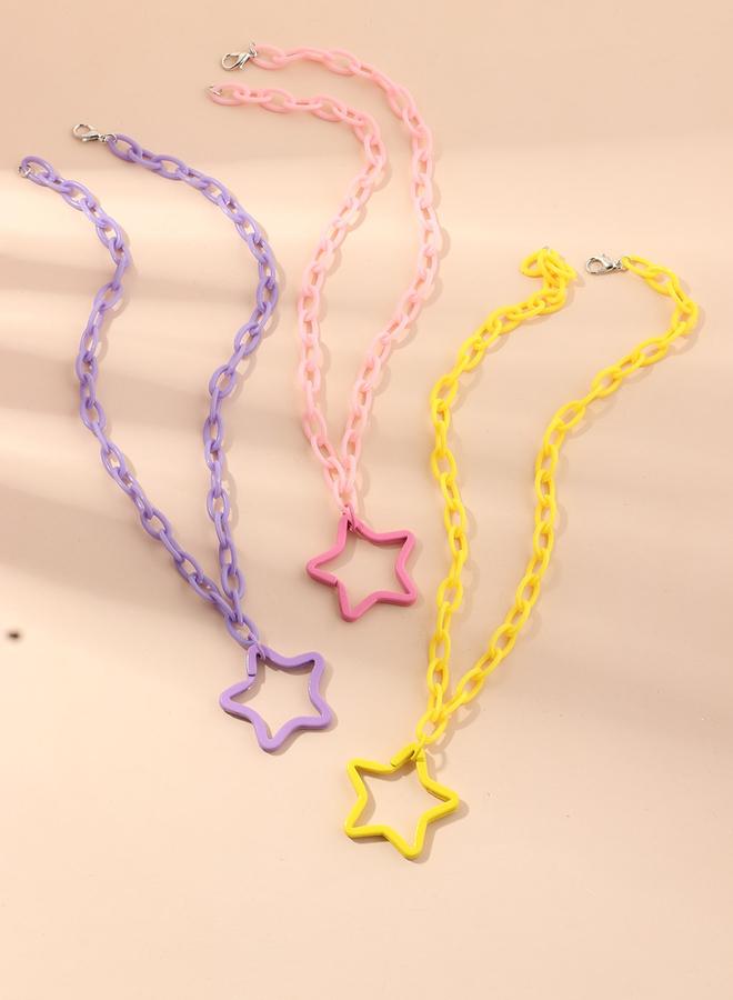 Take Two 3pcs Girl's Star Pendant Chain Necklace - Image 4
