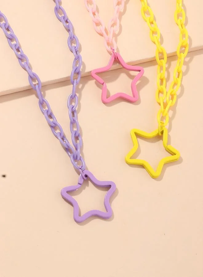 Take Two  Take Two 3pcs Girl's Star Pendant Chain Necklace for Women | Best Price UAE
