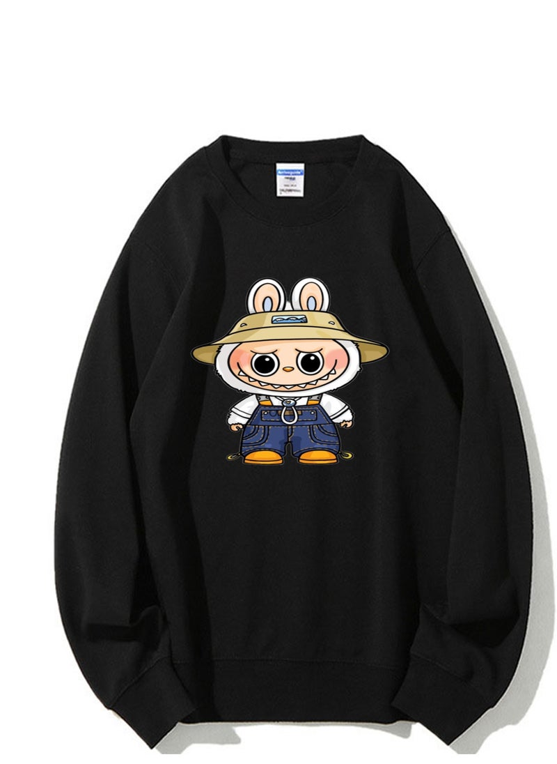 NIBEMINENT Labubu Printed Cotton Long Sleeve Hoodie 