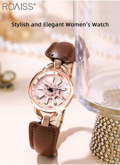 Leather-covered Steel Strap Quartz Watches for Women, Analog Display Round Rotating Flower Pattern Dial, Waterproof Luxurious Wristwatch as Gift for Ladies - pzsku/Z09BEDC6CFF1EF44E453BZ/45/_/1713581581/8571bfca-154d-4c04-a8f2-619040f9ce0e