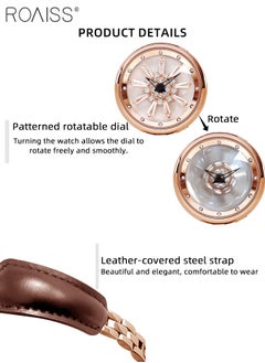 Leather-covered Steel Strap Quartz Watches for Women, Analog Display Round Rotating Flower Pattern Dial, Waterproof Luxurious Wristwatch as Gift for Ladies - pzsku/Z09BEDC6CFF1EF44E453BZ/45/_/1713581600/451cdd2c-7d98-470e-ba05-8b1b3732c720