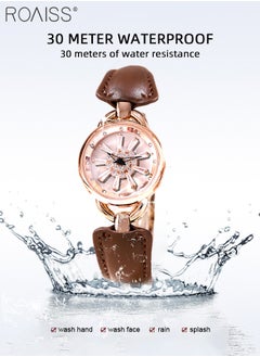 Leather-covered Steel Strap Quartz Watches for Women, Analog Display Round Rotating Flower Pattern Dial, Waterproof Luxurious Wristwatch as Gift for Ladies - pzsku/Z09BEDC6CFF1EF44E453BZ/45/_/1713581600/96257e68-f997-4a9b-91b1-b681d441c601