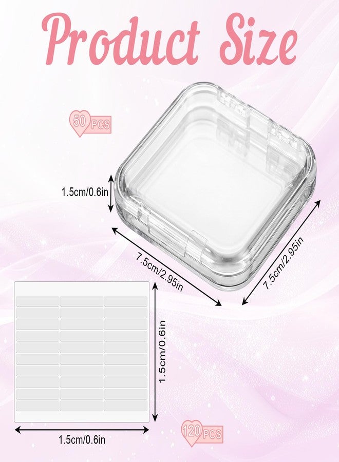 SHENLIU 50 Sets Press On Nail Storage Box, Clear Artificial Nail Display Case Acrylic Nail Boxes Press On Nail Packaging Box with Adhesive Double Sided Tape Nail Boxes for Nail Salon - Image 2
