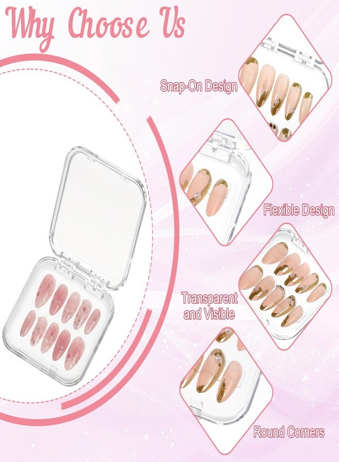 SHENLIU 50 Sets Press On Nail Storage Box, Clear Artificial Nail Display Case Acrylic Nail Boxes Press On Nail Packaging Box with Adhesive Double Sided Tape Nail Boxes for Nail Salon - Image 3