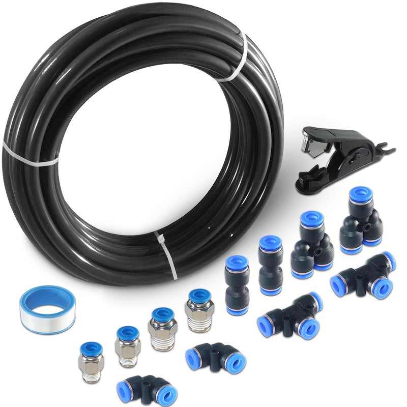 MSAEIQUN Pneumatic Tubing Black Polyurethane PU Air Hose Pipe Tube Kit 6mm OD 4mm ID 10 Meter 328ft for Air Line or Fluid Transfer 6mm x 10M - Image 2