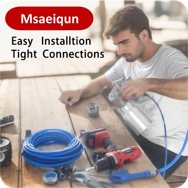 MSAEIQUN Pneumatic Tubing Black Polyurethane PU Air Hose Pipe Tube Kit 6mm OD 4mm ID 10 Meter 328ft for Air Line or Fluid Transfer 6mm x 10M - Image 3