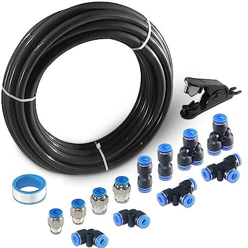 MSAEIQUN Pneumatic Tubing Black Polyurethane PU Air Hose Pipe Tube Kit 6mm OD 4mm ID 10 Meter 328ft for Air Line or Fluid Transfer 6mm x 10M - Image 1