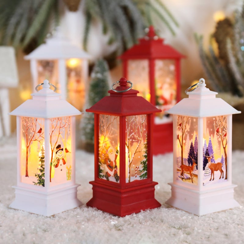 Christmas Snow Globe Lantern LEDs Hang-ing Lamp Warm Night Light Batterys Operated for Home Ornamnet Gifts - Image 3