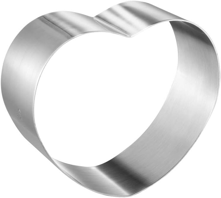 CHEFMADE Mousse Ring Mold 8Inch HeartShaped NonStick Seamless 188 Stainless Steel Food Molding - Image 1